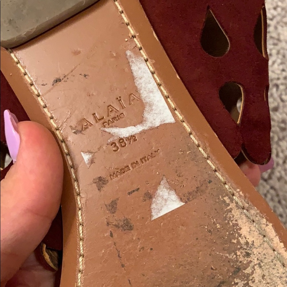 Alaia Black Suede Cut Out Sandals - Picture 5 of 8